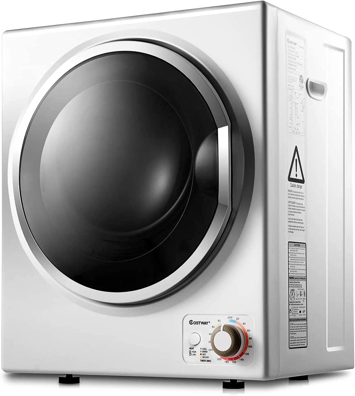 COSTWAY Compact Laundry Trockner Portable Dryers, 110 V, aus Edelstahl und Stahl, Weiß/Schwarz