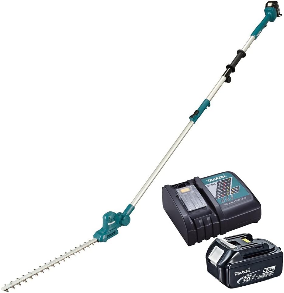 Makita DUN461WRT Heckenschere, 18 V, 5,0 Ah, 46 cm, verstellbar, Blau/Schwarz/Silber