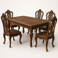 Essgruppe Teakholz Rechteck 120x80x75cm mit 4 Stühlen