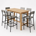 Essgruppe 6-teilig Eiche Holz Metall Grau