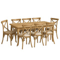 Essgruppe 9-teilig Holz Tisch und Stühle Set