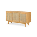 Holz Sideboard mit 3 Türen und Rattangeflecht