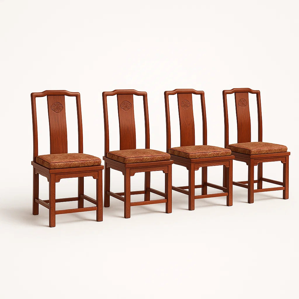 Esszimmerstühle Set Massivholz Braun mit Polyesterpolsterung
