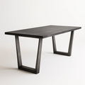 Rechteckiger Tisch aus Holzfurnier und Metall Schwarz 180x90x75 cm