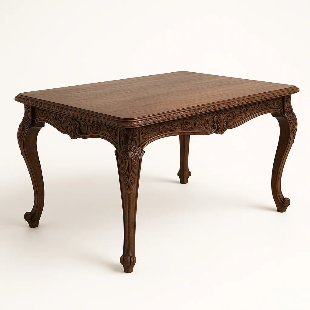 Holztisch Massivholz Barock Dunkelbraun 120x80x75cm