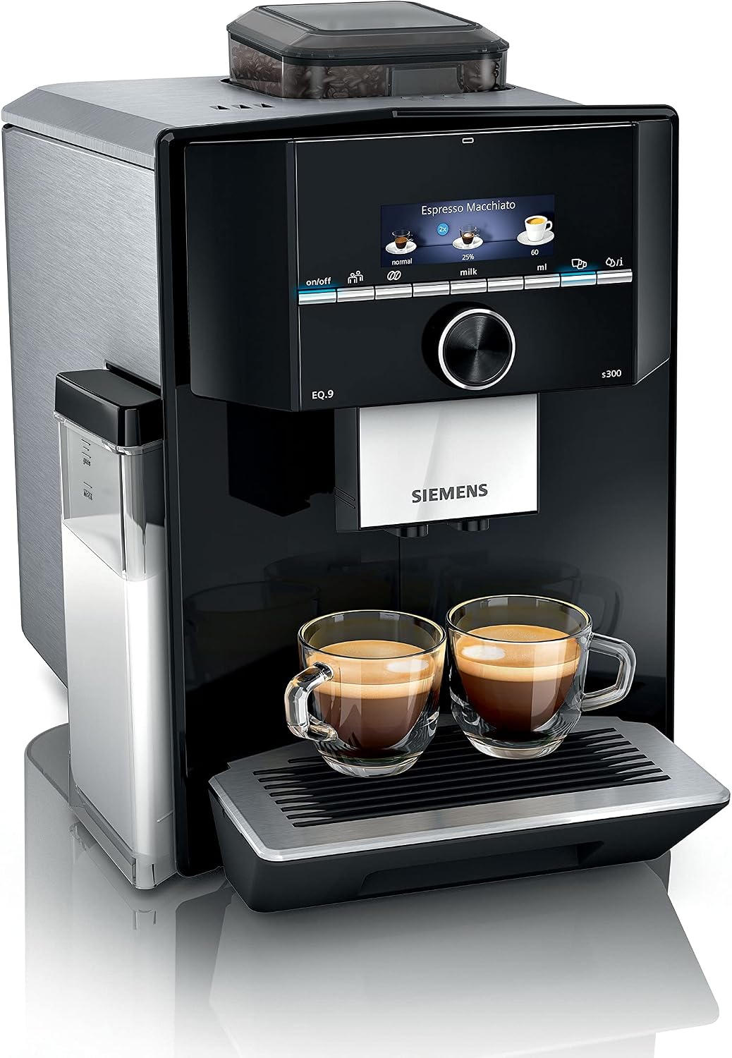 Siemens EQ9 Kaffeevollautomat, 2,3 l, 290 g, Schwarz/Silber