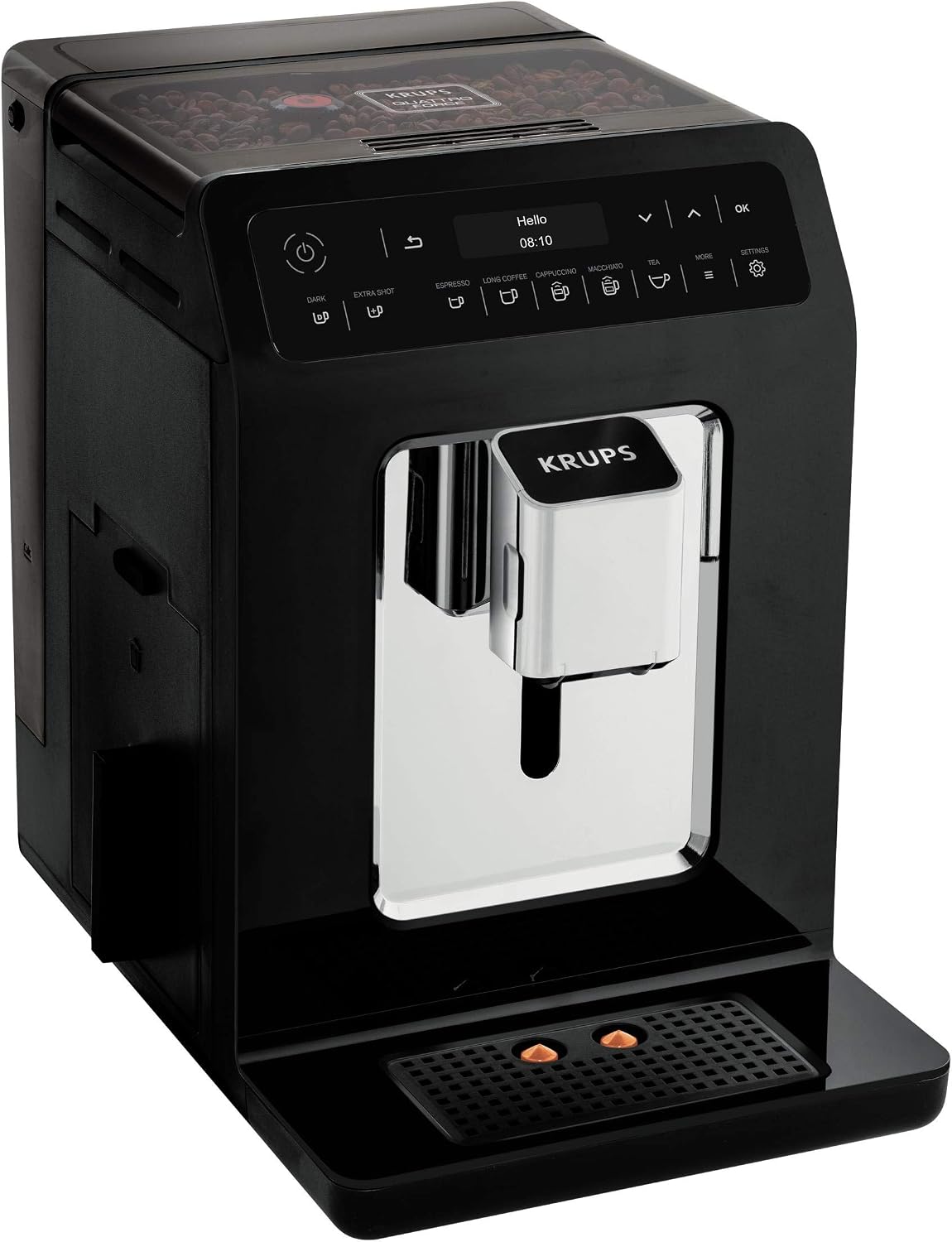 Kaffeevollautomat EA8908, 1,9 l, Schwarz/Chrom, KRUPS