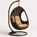 Hängesessel Rattan Braun mit Polyesterkissen