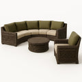 Outdoor-Lounge-Set Rundes Sofa Rattan Braun/Grün