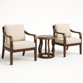 Set aus zwei Sesseln und einem Beistelltisch Holz Beige