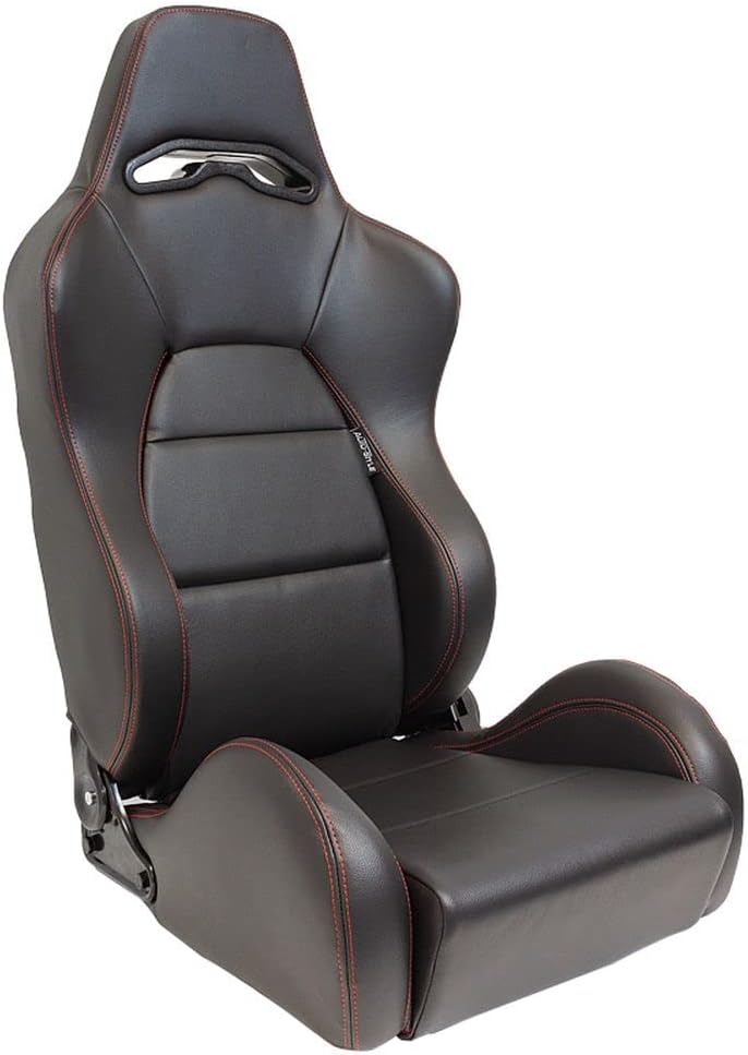 AUTO-STYLE Sitze, aus Kunstleder und Leder, verstellbar, Schwarz/Rot