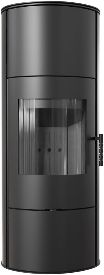 kratki Kaminofen, 7 kW, 150 mm, aus Stahl, Schwarz