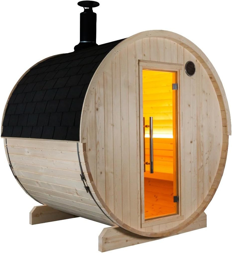 Sentiotec KUUSI-180 Sauna, Holz/Schwarz