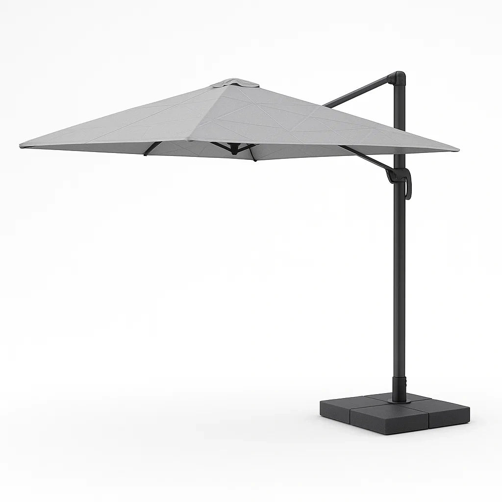 Sonnenschirm Aluminium Grau Polyester 300x300 cm