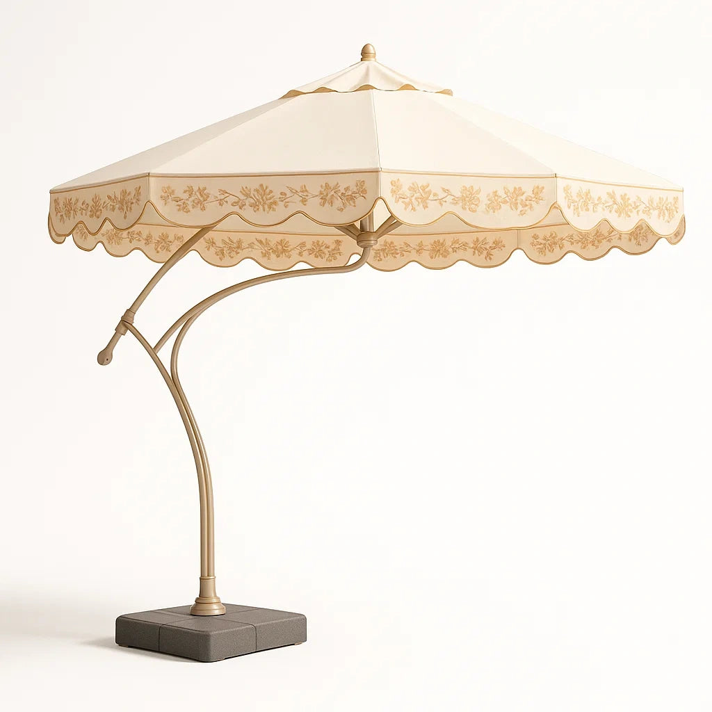 Garten Sonnenschirm Stoff Rund 300cm Beige