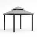 Gartenpavillon Stahlrahmen mit Polycarbonat-Dach Grau 300x300 cm
