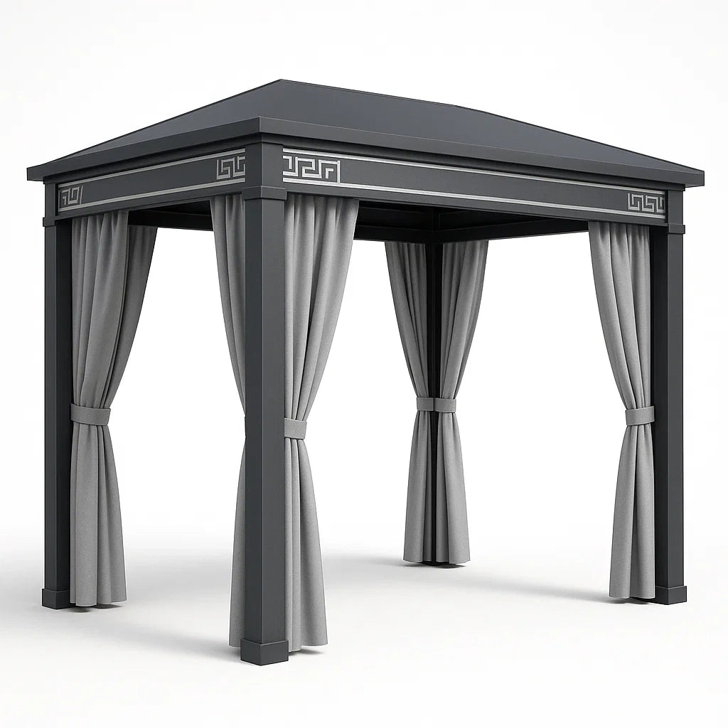 Gartenpavillon Metall Grau 300x300x260 cm
