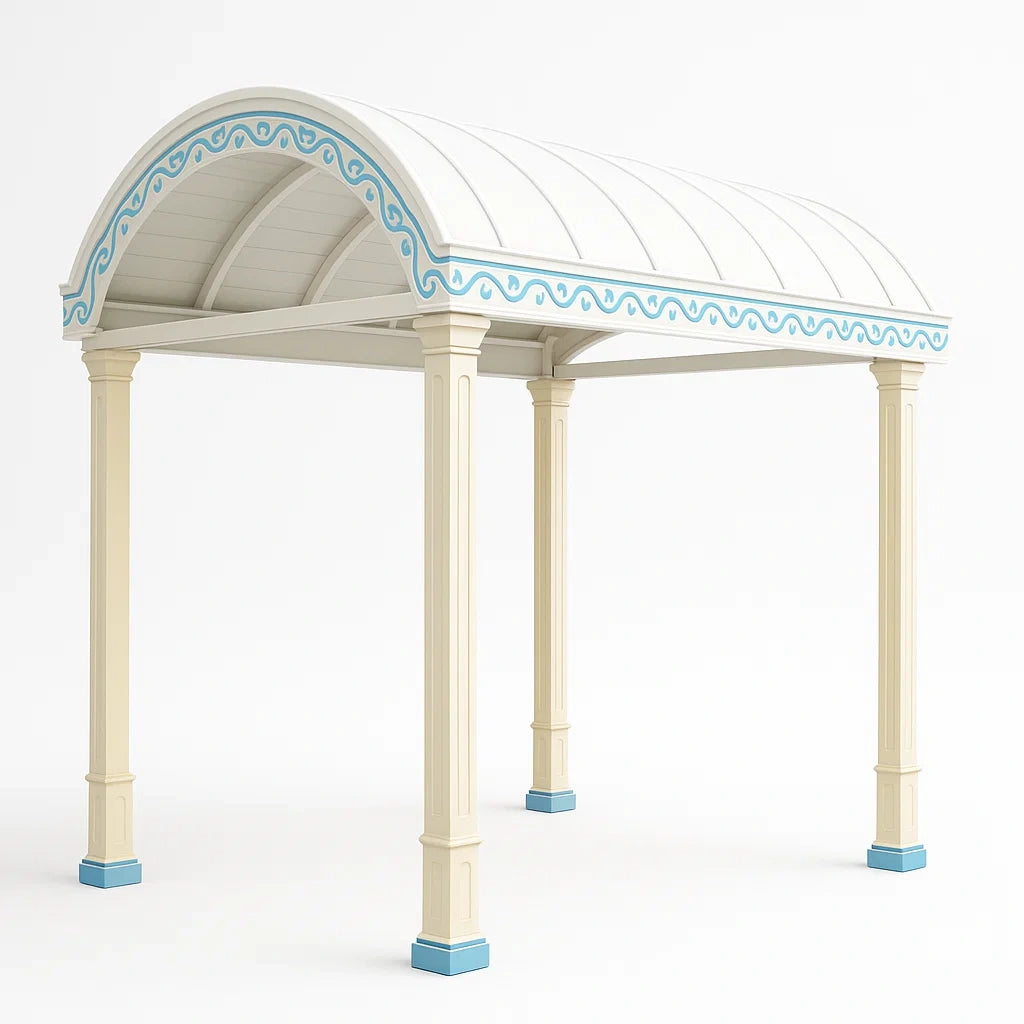 Gartenpavillon Überdachung Holz Weiß/Blau 300x200x250cm