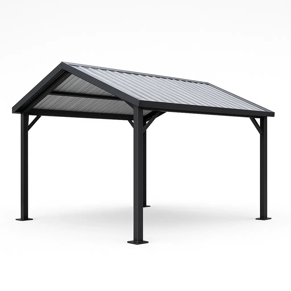 Metall Gartenpavillon Grau 300x400 cm