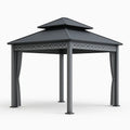 Pavillon aus Aluminium mit Polycarbonatdach Dunkelgrau 300x300 cm