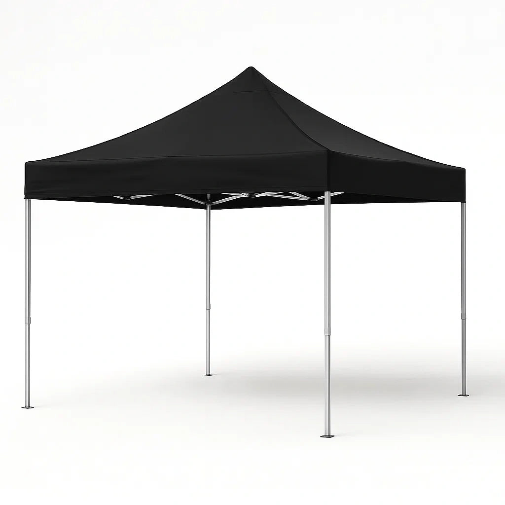 Faltpavillon Schwarz 3x3 m Polyester Aluminium