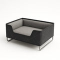 Hundebett aus Polyester und Edelstahl, Schwarz/Grau, 80x60x40 cm
