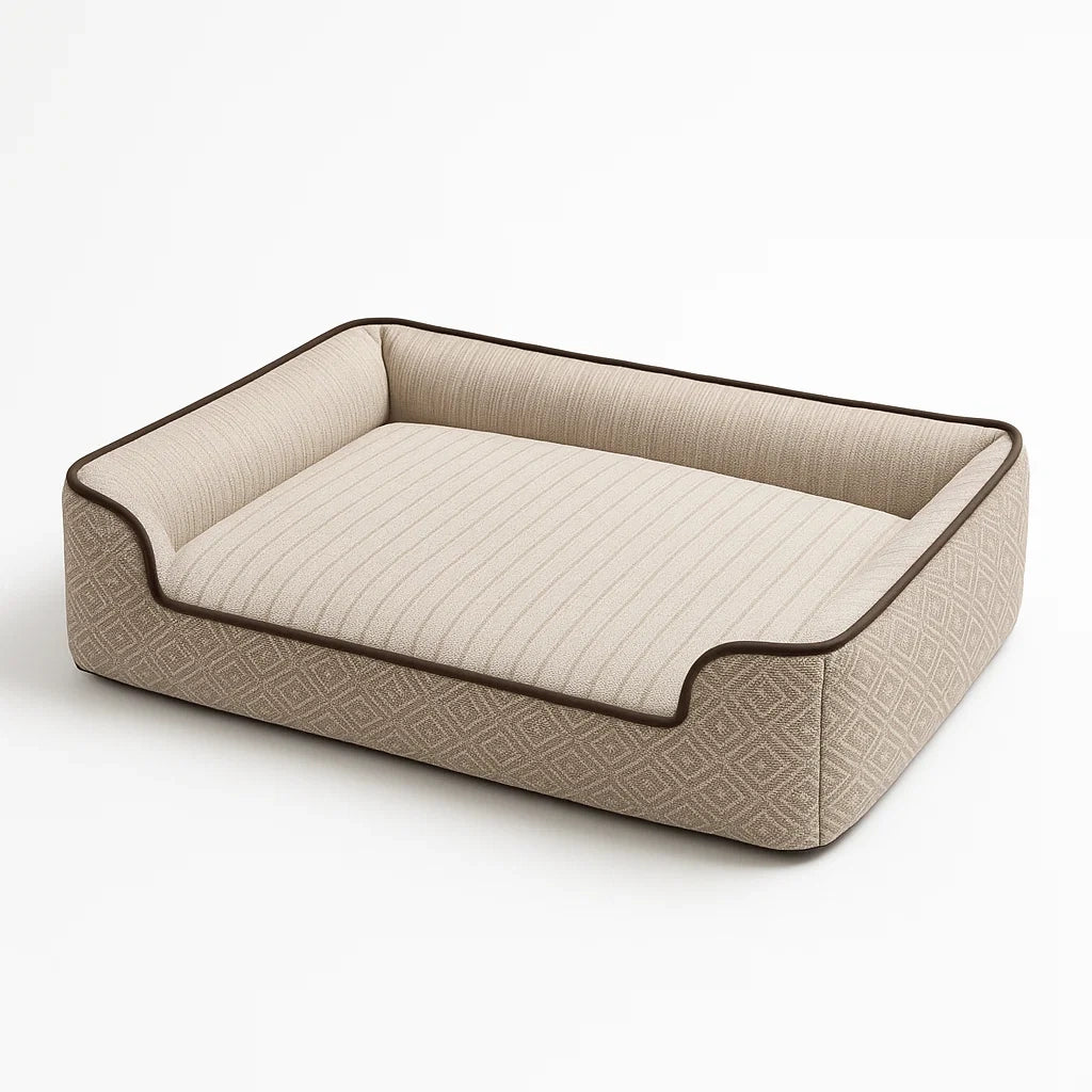 Hundebett Rechteckig Beige Textil 85x60x25cm