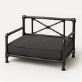 Hundebett Metallrahmen mit Polyester-Kissen Dunkelgrau