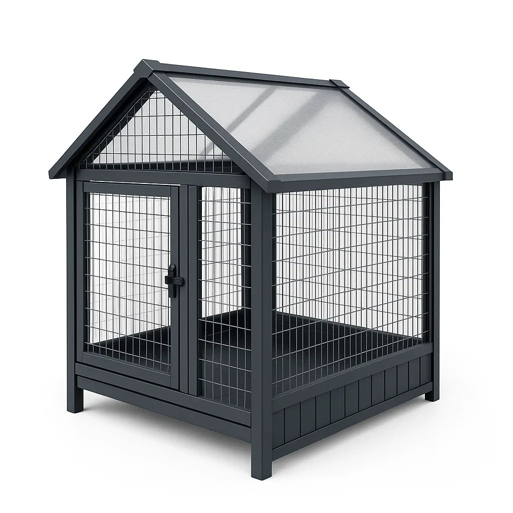 Stahlkäfig mit Polycarbonat-Dach 125x100x115cm