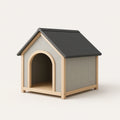 Haustierhaus aus Holz Grau/Schwarz