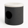 Runde Katzenhöhle aus Polyester Filz Schwarz Weiß 40cm