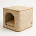 Katzenhaus Würfel Leinen Beige 40x40x40 cm