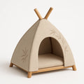 Haustierzelt Leinen Bambus Beige 60x60x70cm