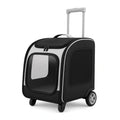 Haustiertransporttasche mit Teleskopgriff und Rädern Schwarz/Weiß 45x35x25 cm