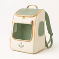 Haustier-Rucksack Polyester Beige/Grün mit Netzfenster