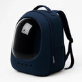 Haustier-Rucksack aus Polyester Blau mit Acrylfenster 42x32x29cm