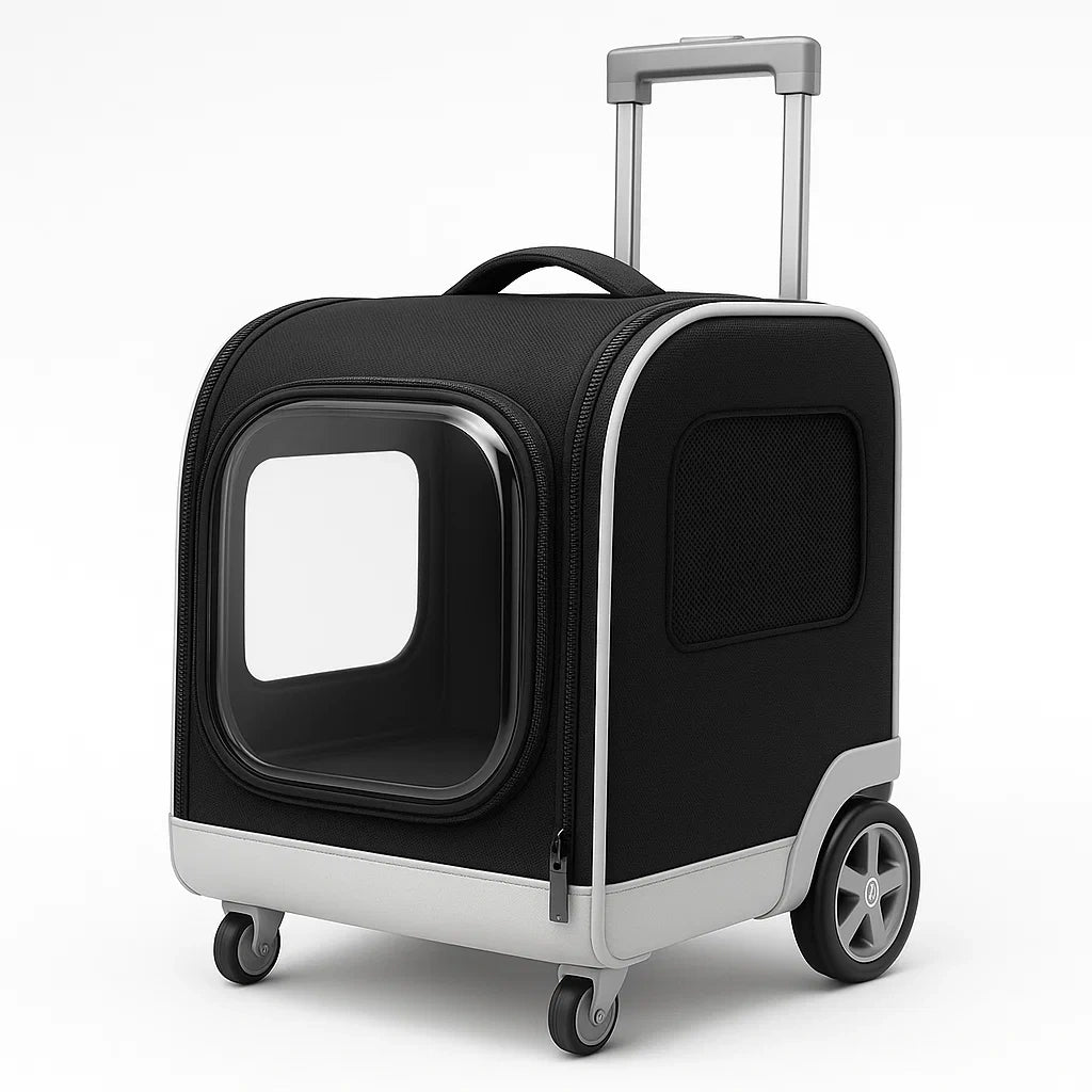 Transportkoffer für Haustiere Oxford-Gewebe Aluminiumrahmen Schwarz