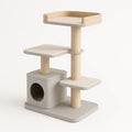 Katzen-Kratzbaum aus Holz und Sisal Beige