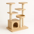 Katzenbaum aus MDF-Holz mit Sisalseil Beige 140 cm