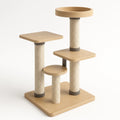 Kratzbaum Holz Sisal 3 Ebenen Hellbraun/Beige 50x50x120 cm