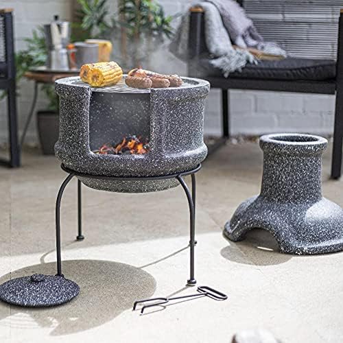 Kaminofen, für den Garten und die Terrasse, Grau