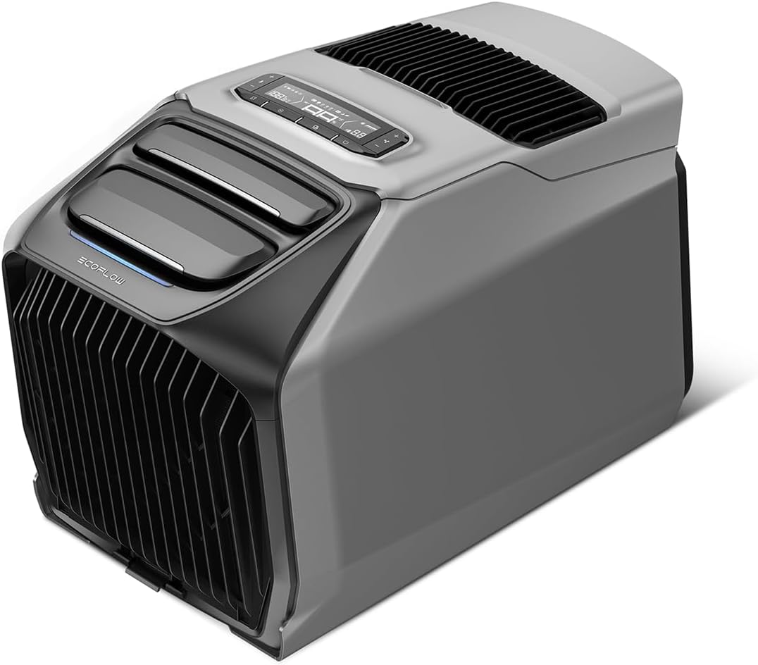 EF ECOFLOW W/6100 Klimaanlage, 1800 W, 2000 W, 6100 BTU, mit App-Steuerung, mit Timer, kabellos, für Camping, Schwarz/Grau