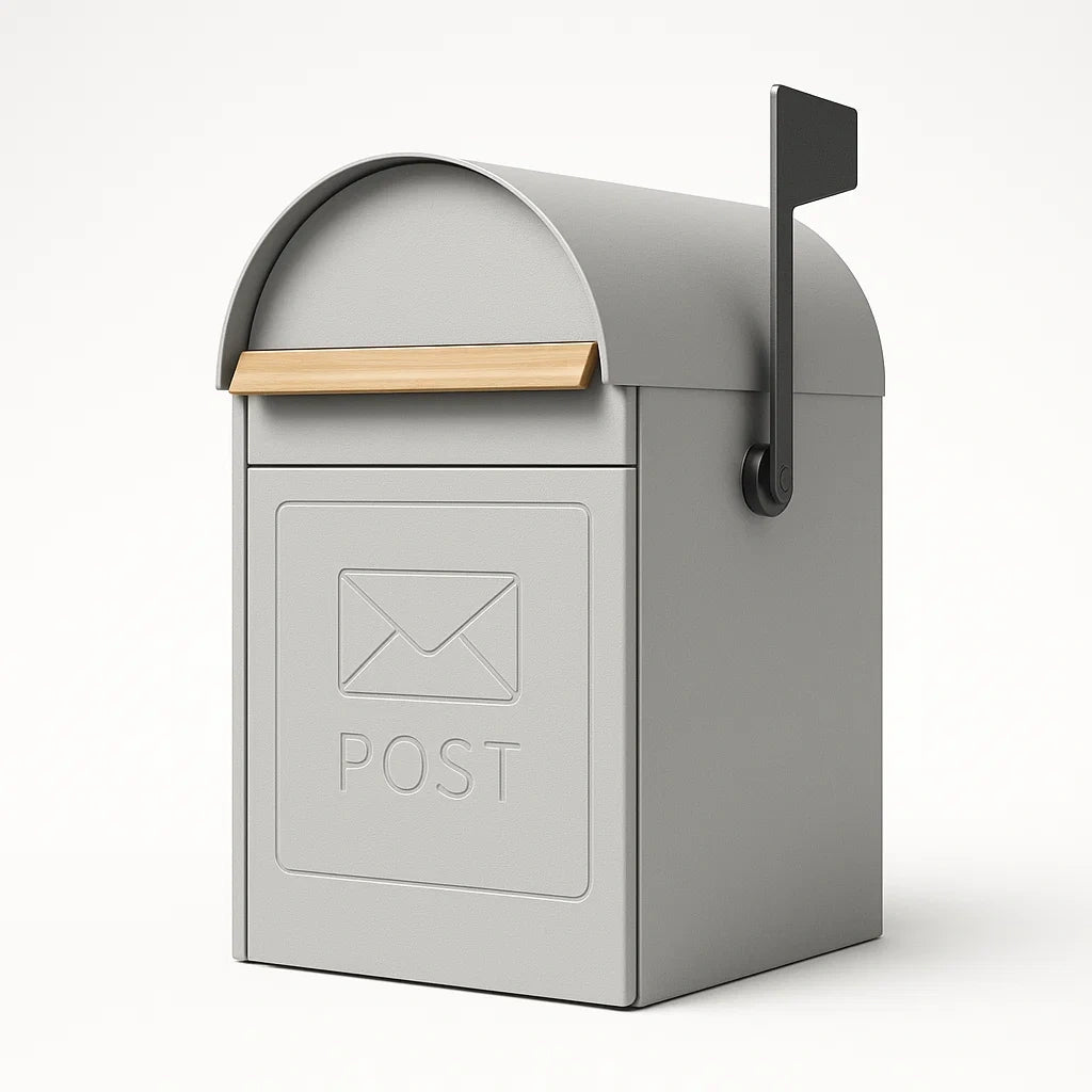 Briefkasten aus Metall, Grau