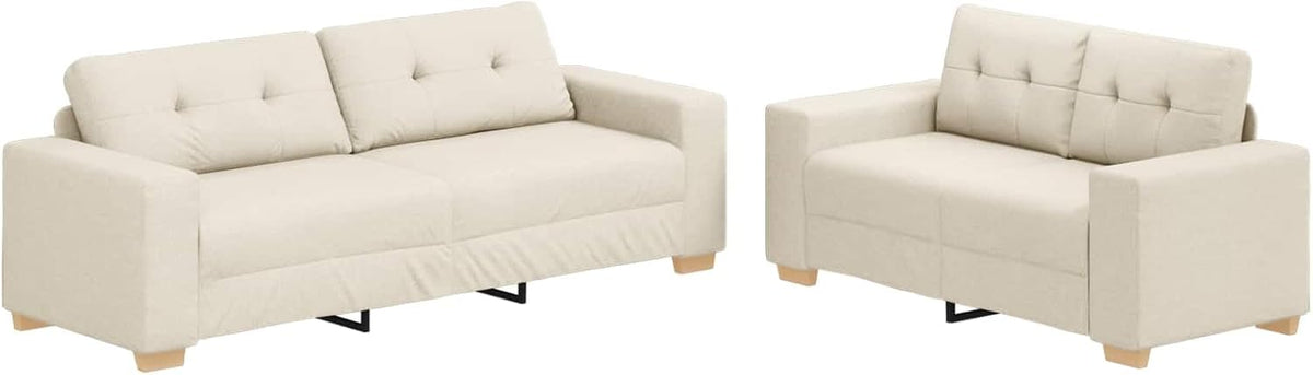 Sofa, 221 × 80 × 80 cm, für das Wohnzimmer, Beige, vidaXL