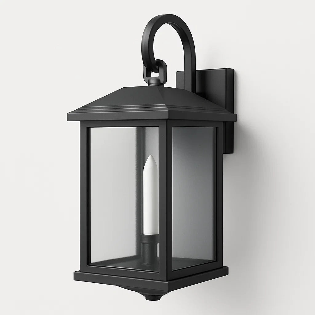 Außenwandleuchte Aluminium Gehärtetes Glas 30cm Schwarz