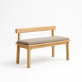 Bank aus Eichenholz mit Polyesterpolsterung Beige