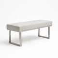Bank Polyester Edelstahl Beige 120cm