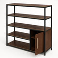 Regal Holzspanplatte mit Stahlrahmen Braun/Schwarz 120x40x140cm