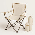 Klappbarer Campingstuhl aus Polyester mit Stahlrahmen, Beige