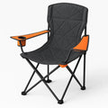 Klappbarer Campingstuhl aus Stahl und Polyester, Schwarz/Orange